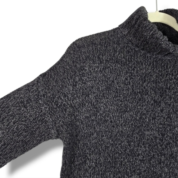 Marine Layer Turtleneck Sweater Hi Lo Hem Grey Black Fleck Oversize Womens Small - Picture 7 of 15